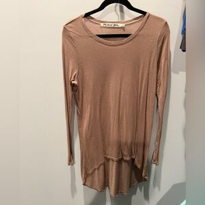 Michael Stars Women's Brown Long Sleeve Tunic Tee